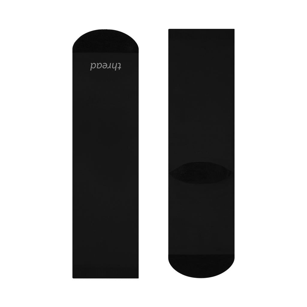 Black Cushioned Crew Socks Athletic Socks